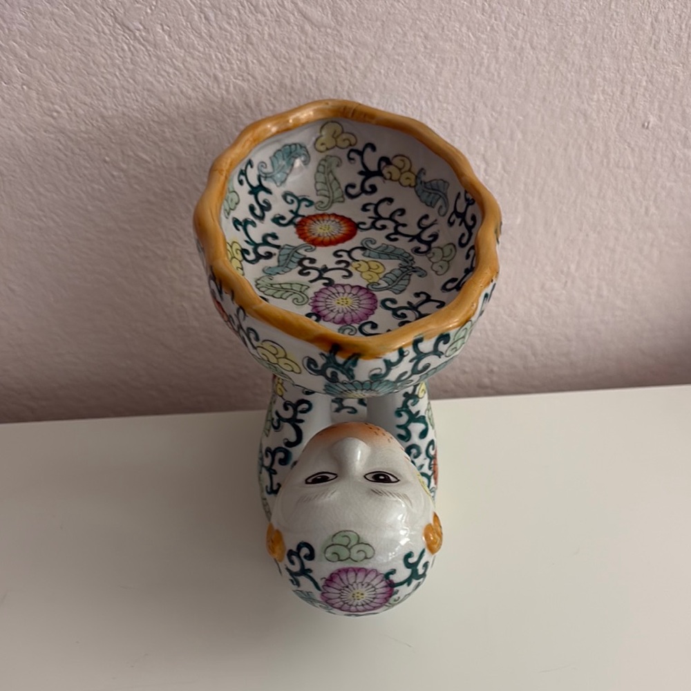 Decorative Hand-Painted Floral Ceramic Bowl in Multicolor - Picture 5 of 6